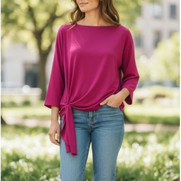 Porto San Francisco Tops - NEW Porto San Francisco Reverie Top Pink Asymmetric Avant Garde Minimalist Sz 4